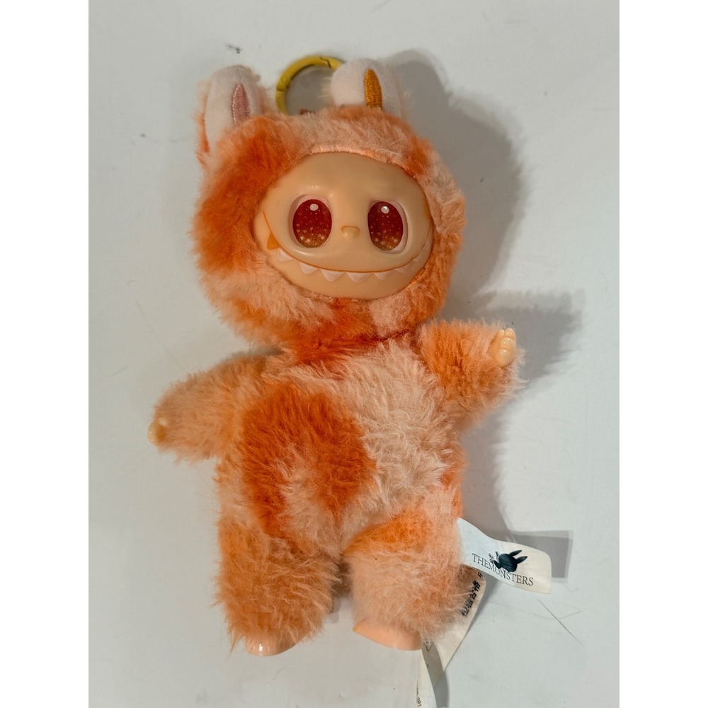 Pop Mart Labubu The Monsters Exciting Macaron Sesame Bean Orange Plush Pendant
